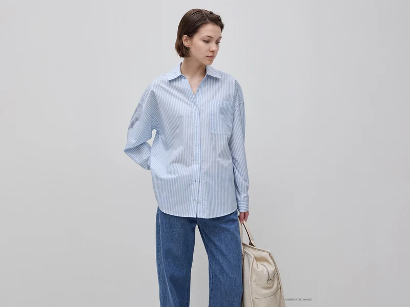 Camicia a righe 100% cotone