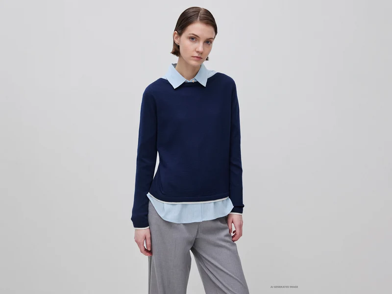Maglia scollo a barchetta 100% lana Merino