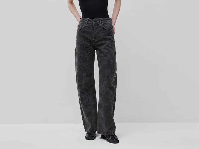 Jeans con strass wide fit