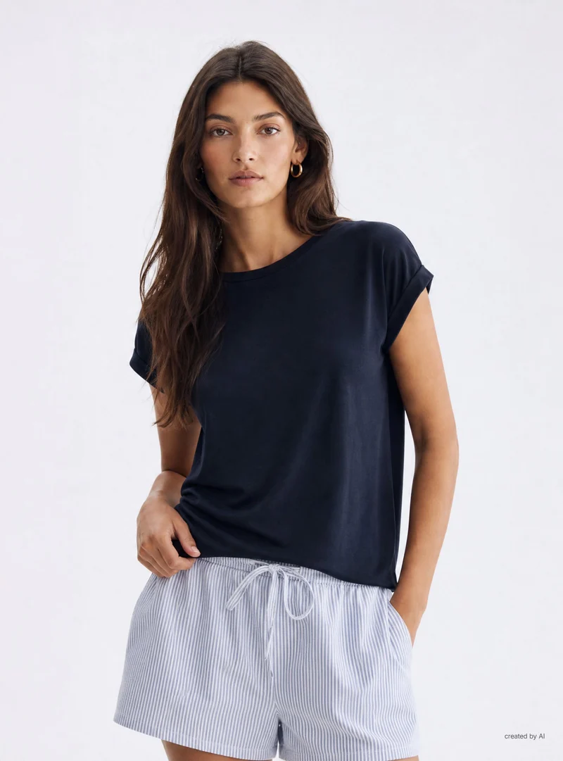 T-shirt ampia in viscosa
