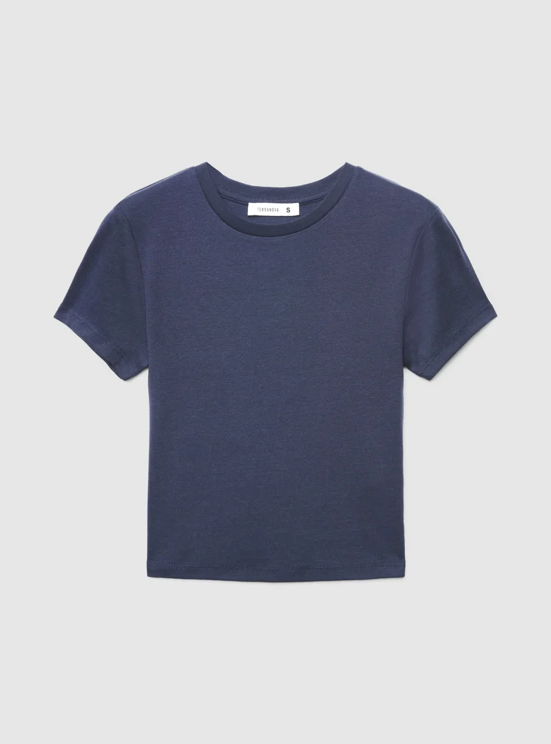 T-shirt crop a tinta unita