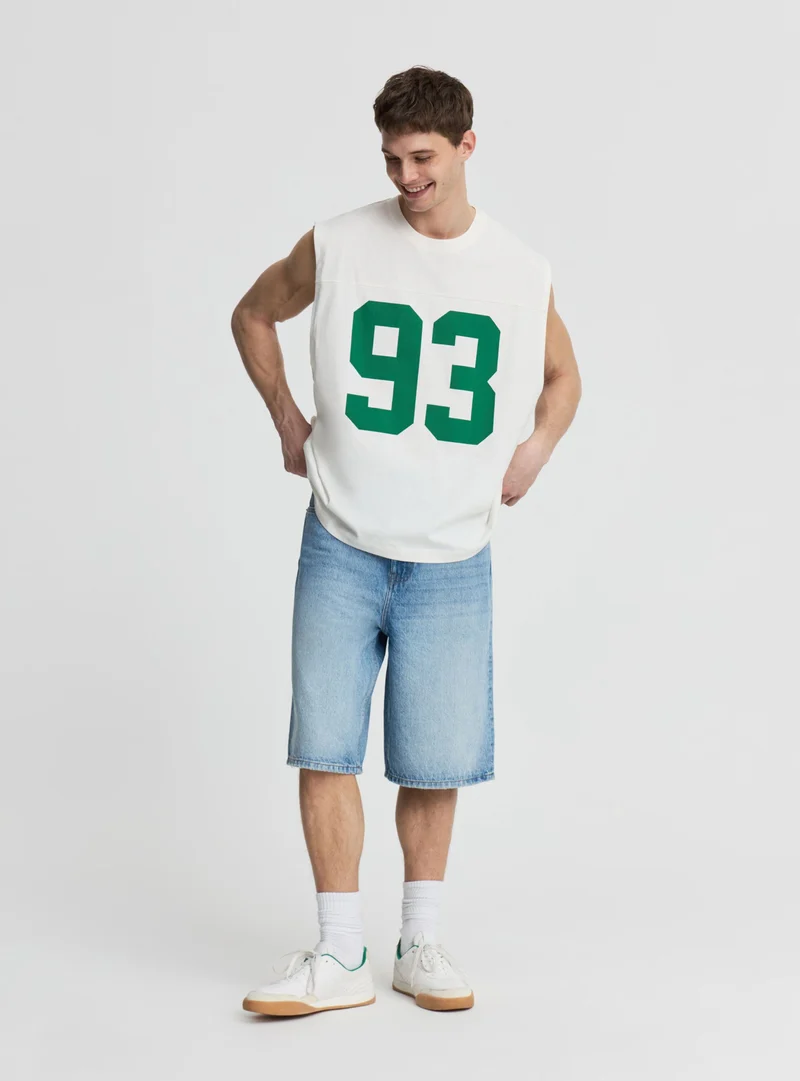 Canotta con stampa numero fit boxy