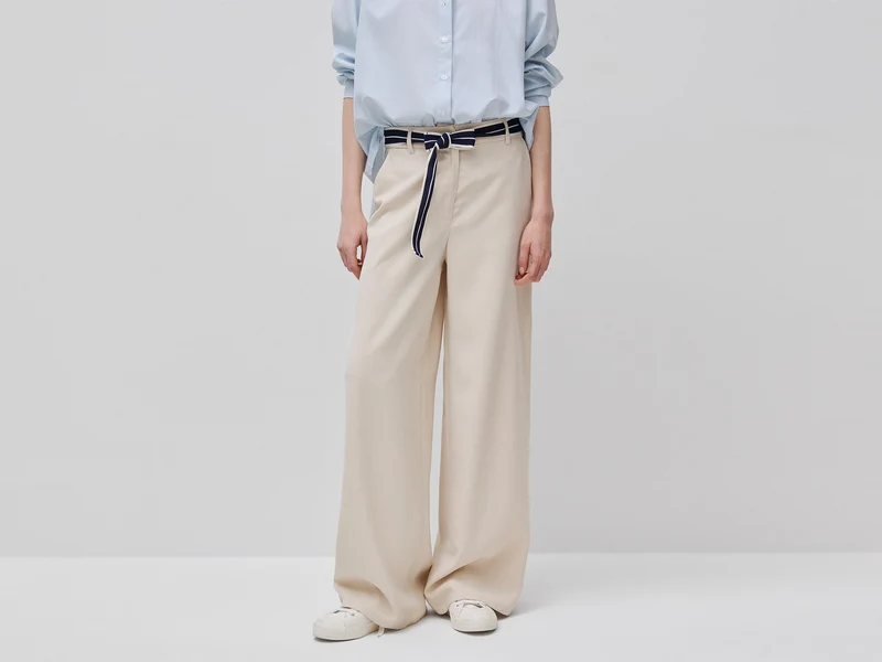 Pantaloni con cintura rigata