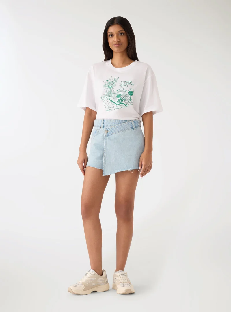 T-shirt ampia con stampa food