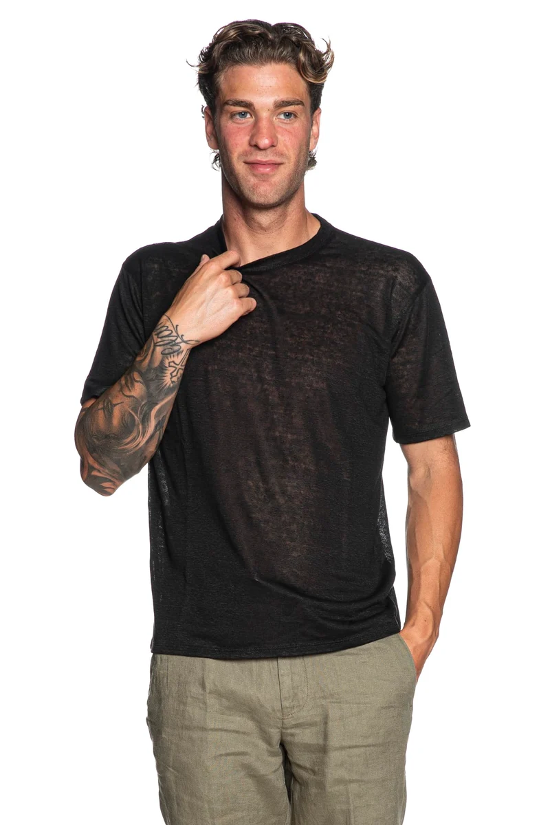 T Shirt Bicolore Apf16 Da Uomo Nero Melange