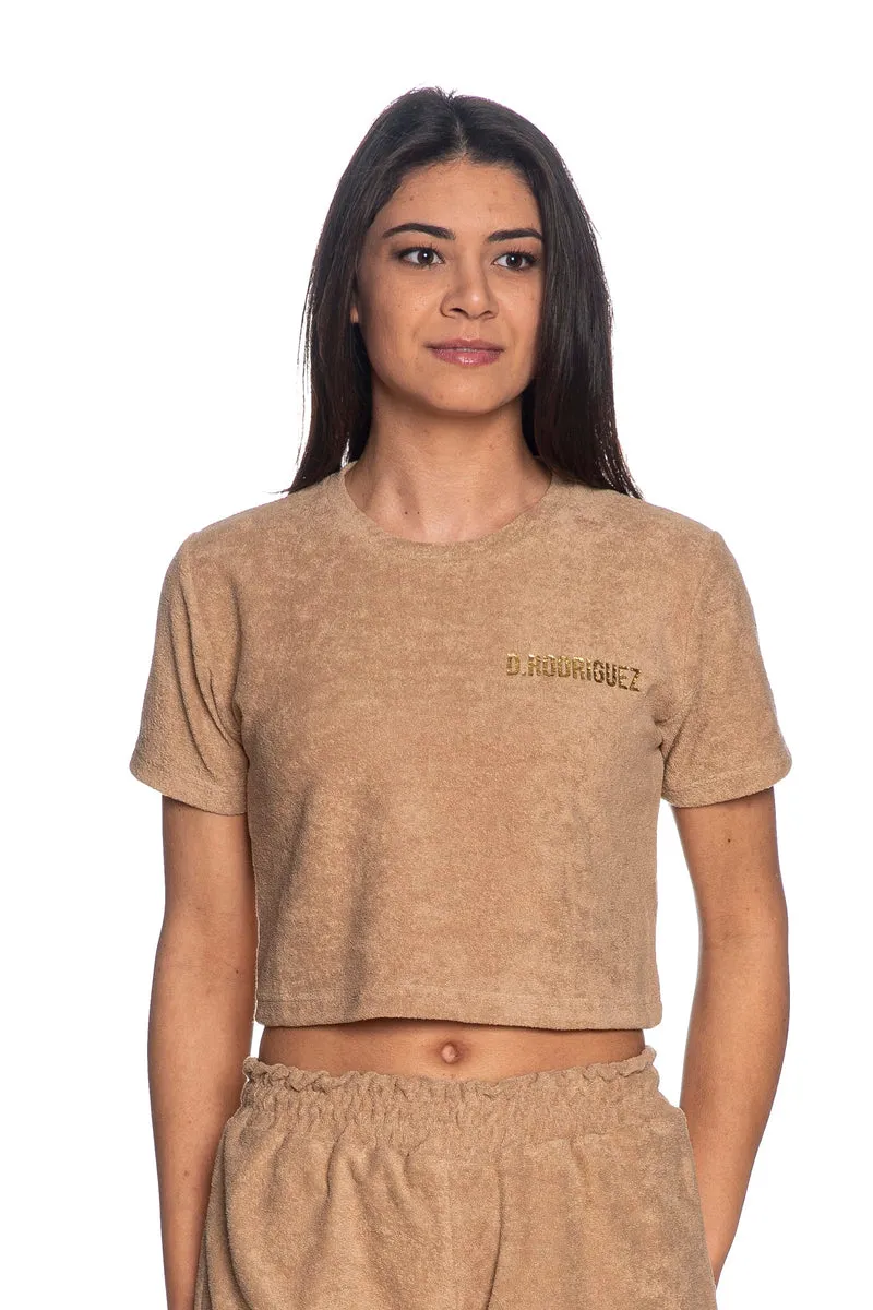 T Shirt Diego Rodriguez Sponge Da Donna Cammello