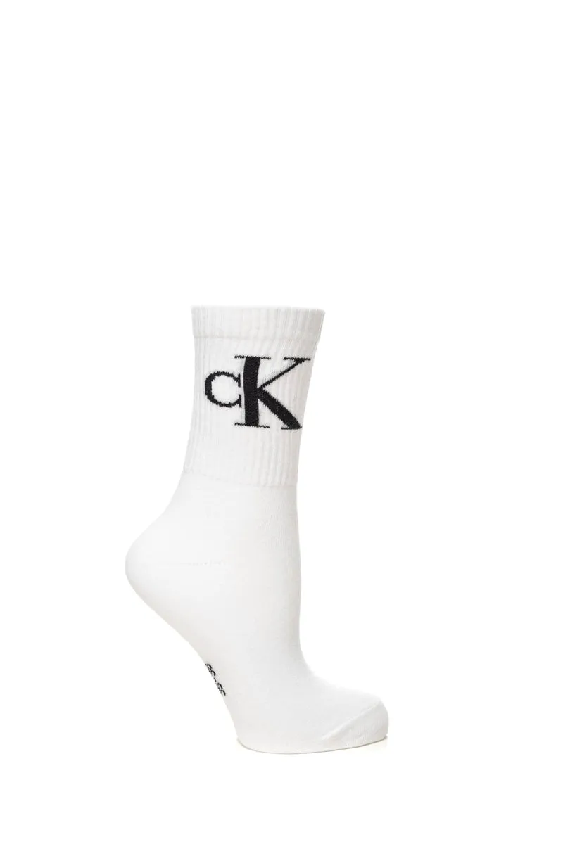 Calzini Corti Calvin Klein 2 Pack Monogram Socks Da Uomo Bianco In Cotone
