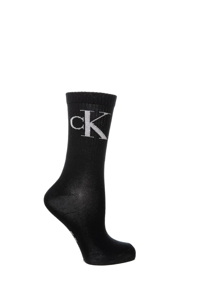 Calzini Corti Calvin Klein 2 Pack Monogram Socks Da Uomo Nero In Cotone