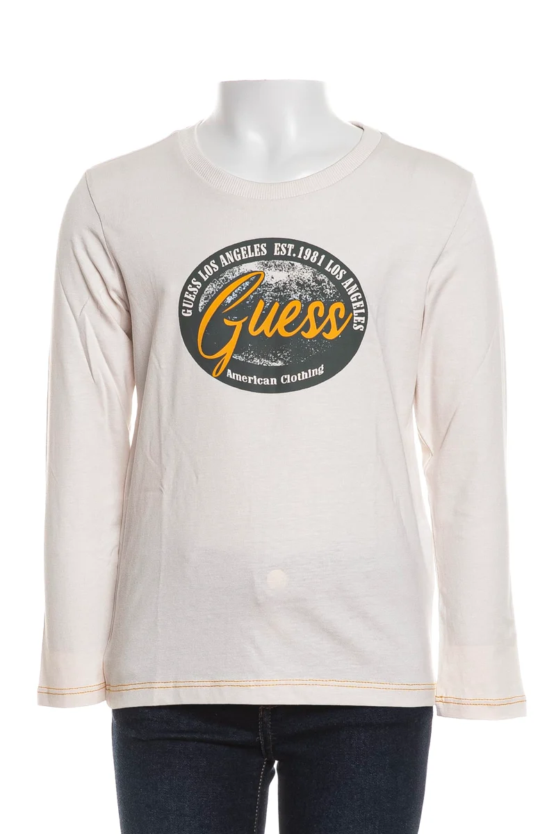 T-Shirt Guess Grunge American Lg Da Bambino Ecru