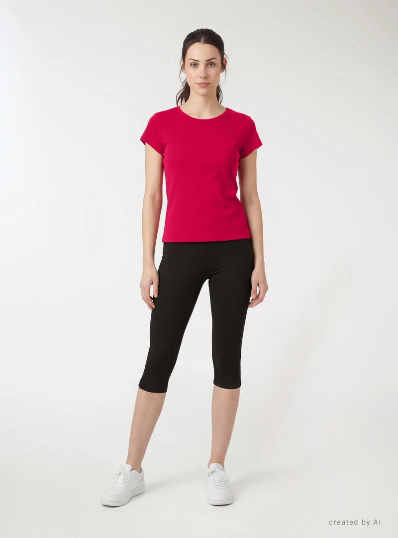T-shirt tinta unita elasticizzata