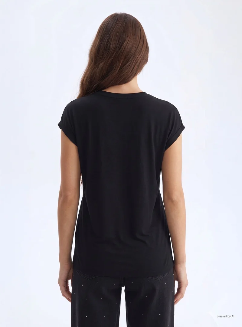 T-shirt ampia in viscosa
