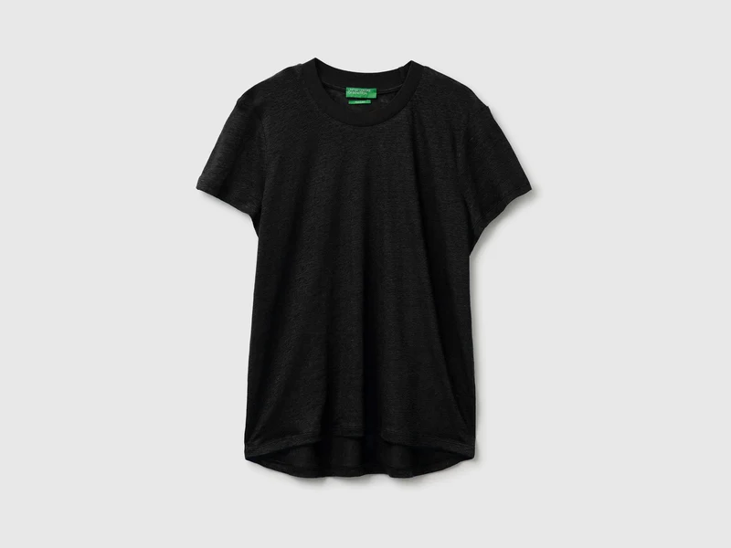 T-shirt girocollo in puro lino