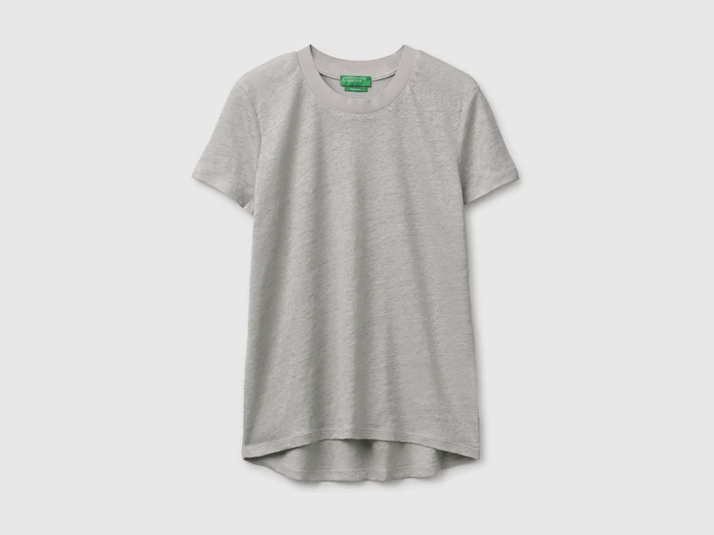 T-shirt girocollo in puro lino