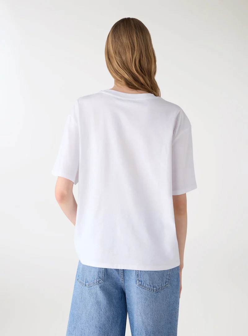T-shirt over con stampa oceano