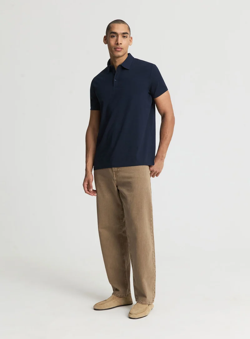 T-shirt polo a tinta unita