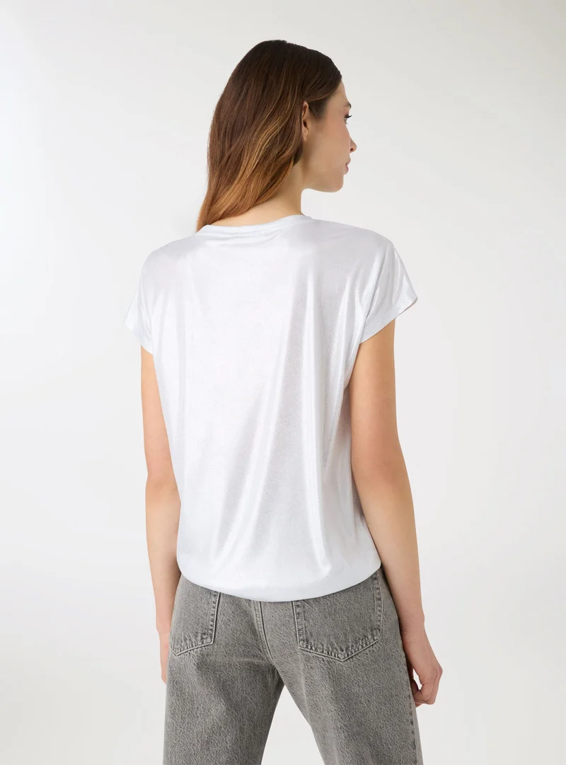 T-shirt ampia effetto luccicante