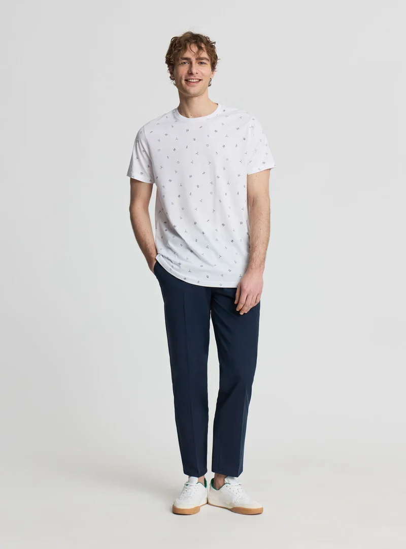 T-shirt con microstampa marina