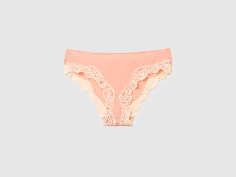 Slip classico in misto seta con pizzo