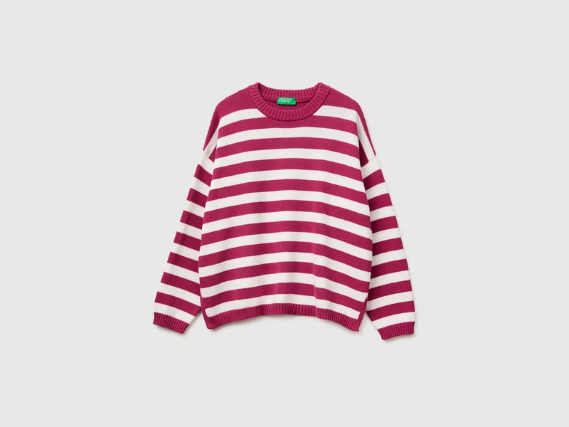Maglione a righe in cotone tricot