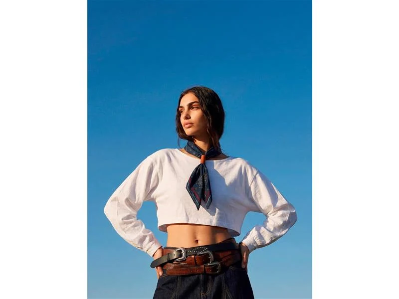 T-shirt cropped manica a palloncino