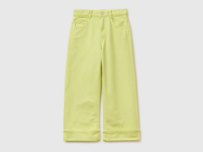 Pantaloni wide fit con risvolto