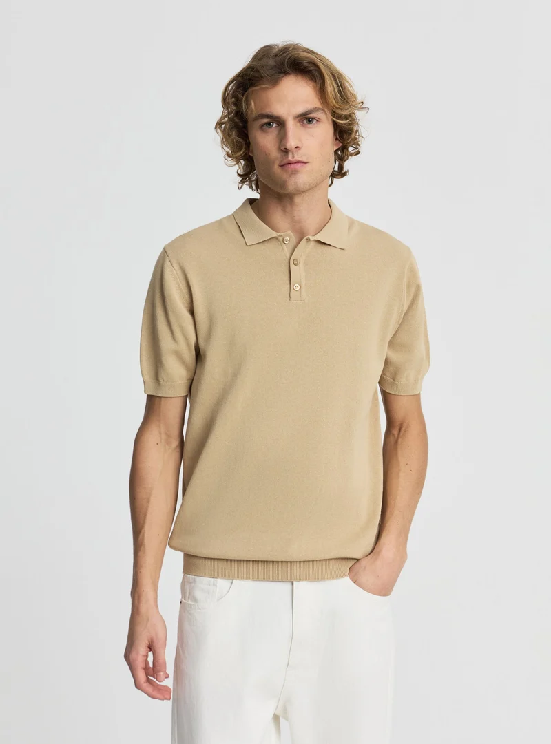 T-shirt polo in maglia