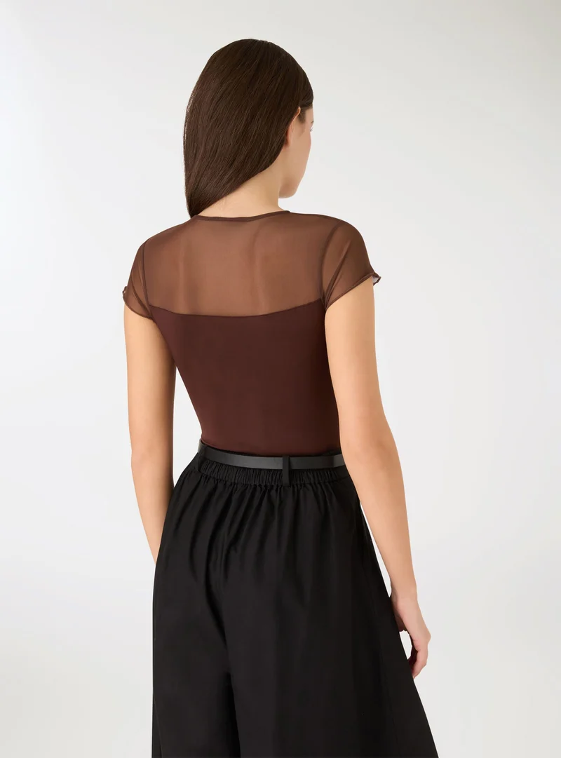 Body con inserto in tulle