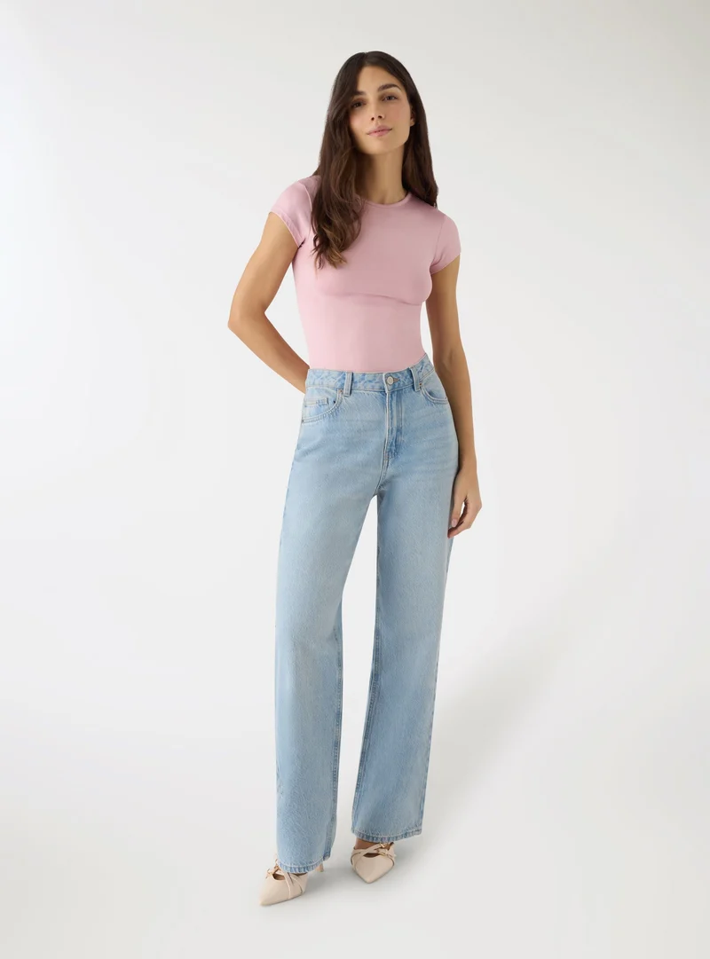T-shirt elasticizzata effetto luccicante
