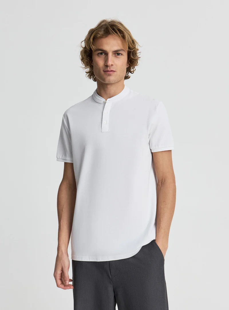 T-shirt serafino tinta unita