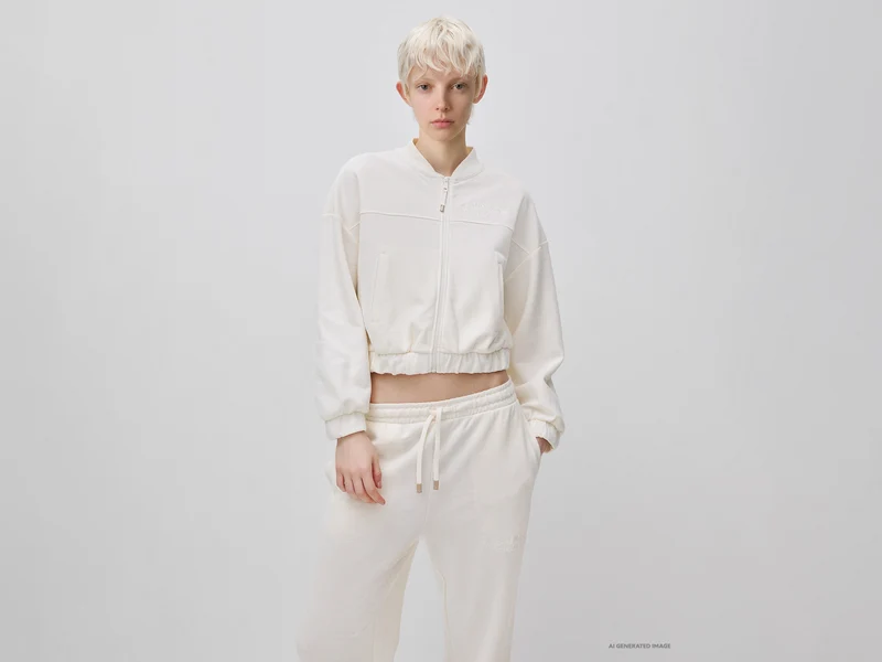 Felpa stile bomber con ricamo