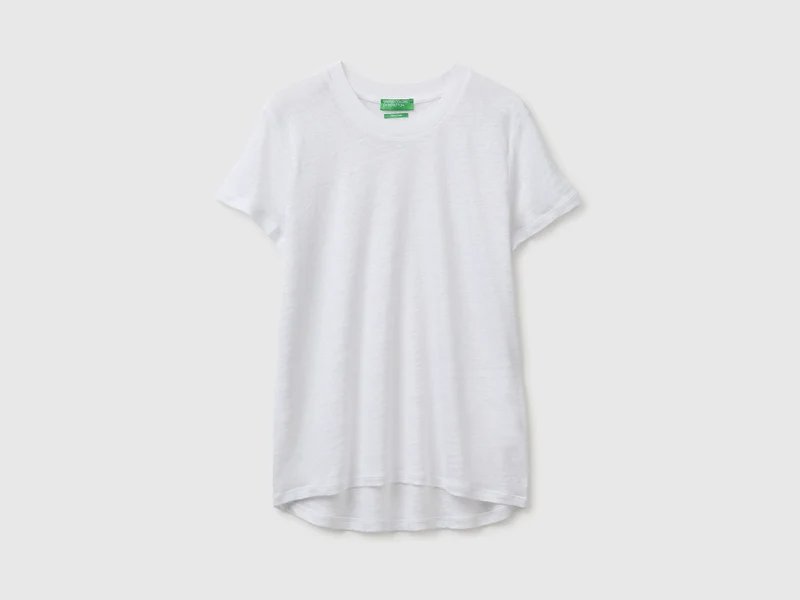 T-shirt girocollo in puro lino