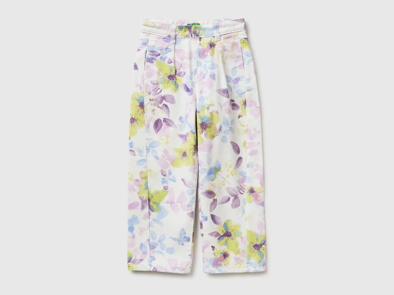 Pantaloni floreali baggy fit
