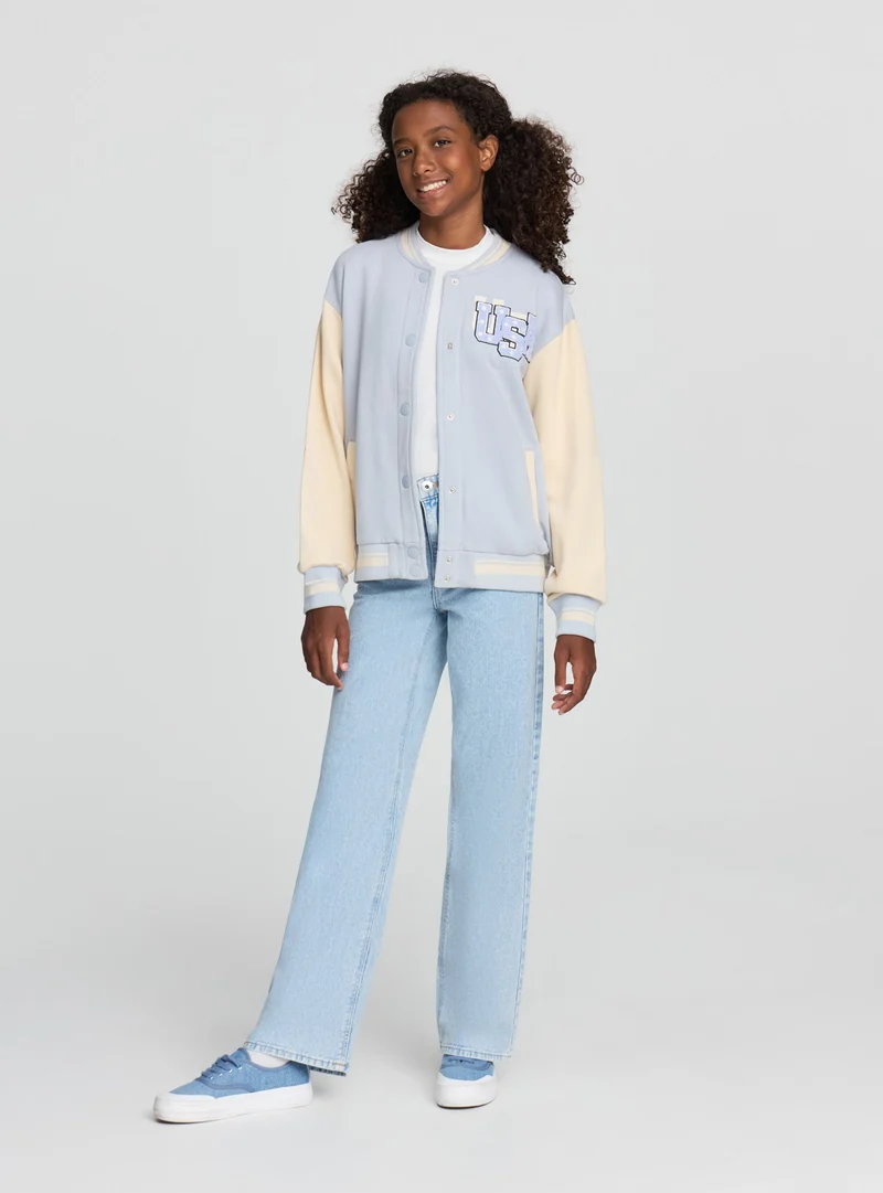 Bomber stile college in felpa