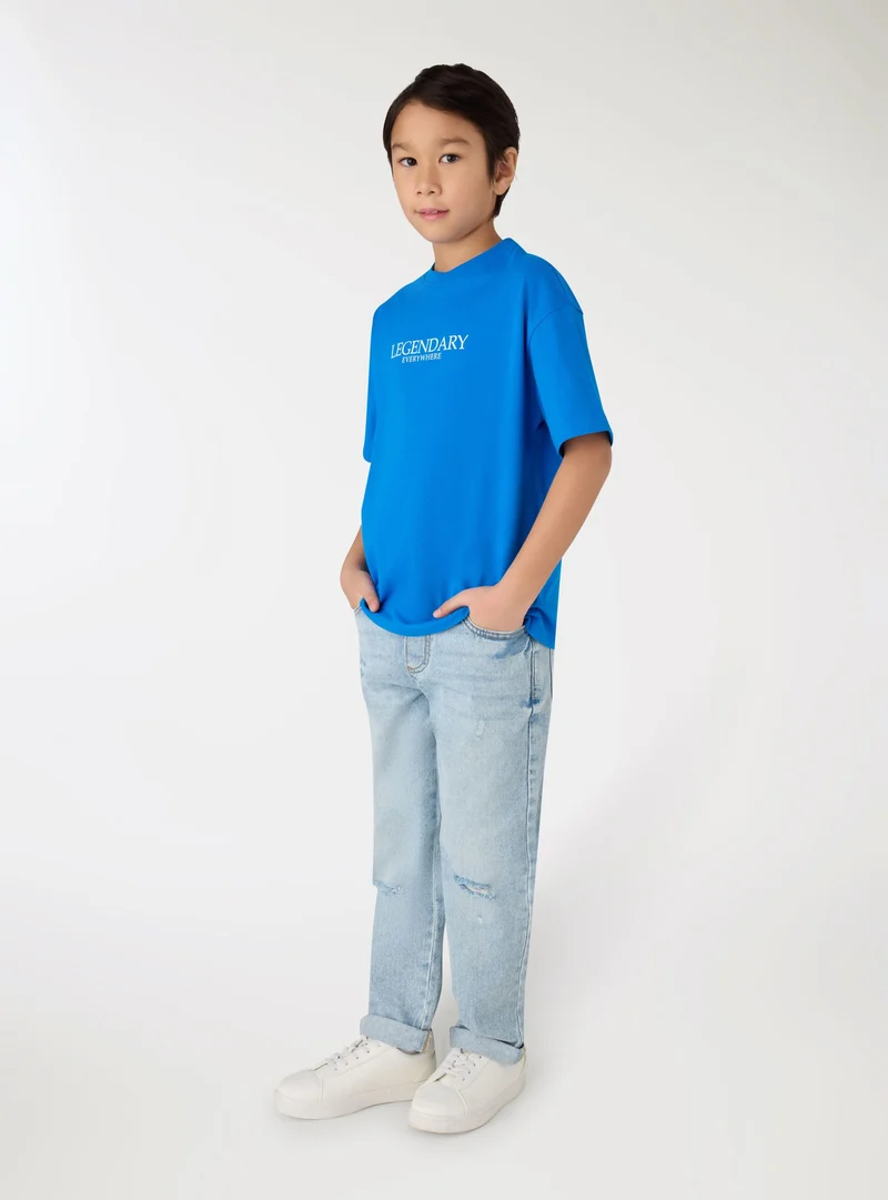 T-shirt con scritta fronte/retro