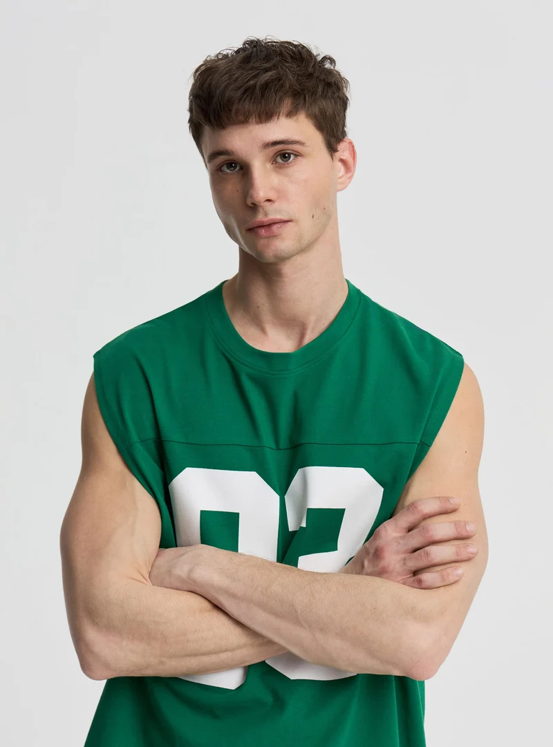 Canotta con stampa numero fit boxy