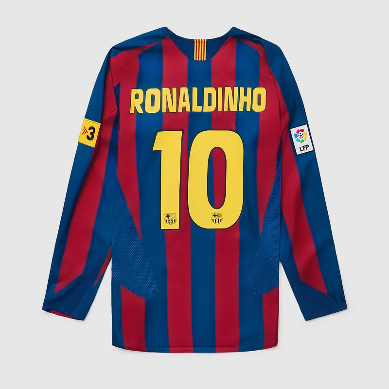 Maglia Nike FC Barcelona 2006 Reissue Maniche Lunghe con Ronaldinho 10
