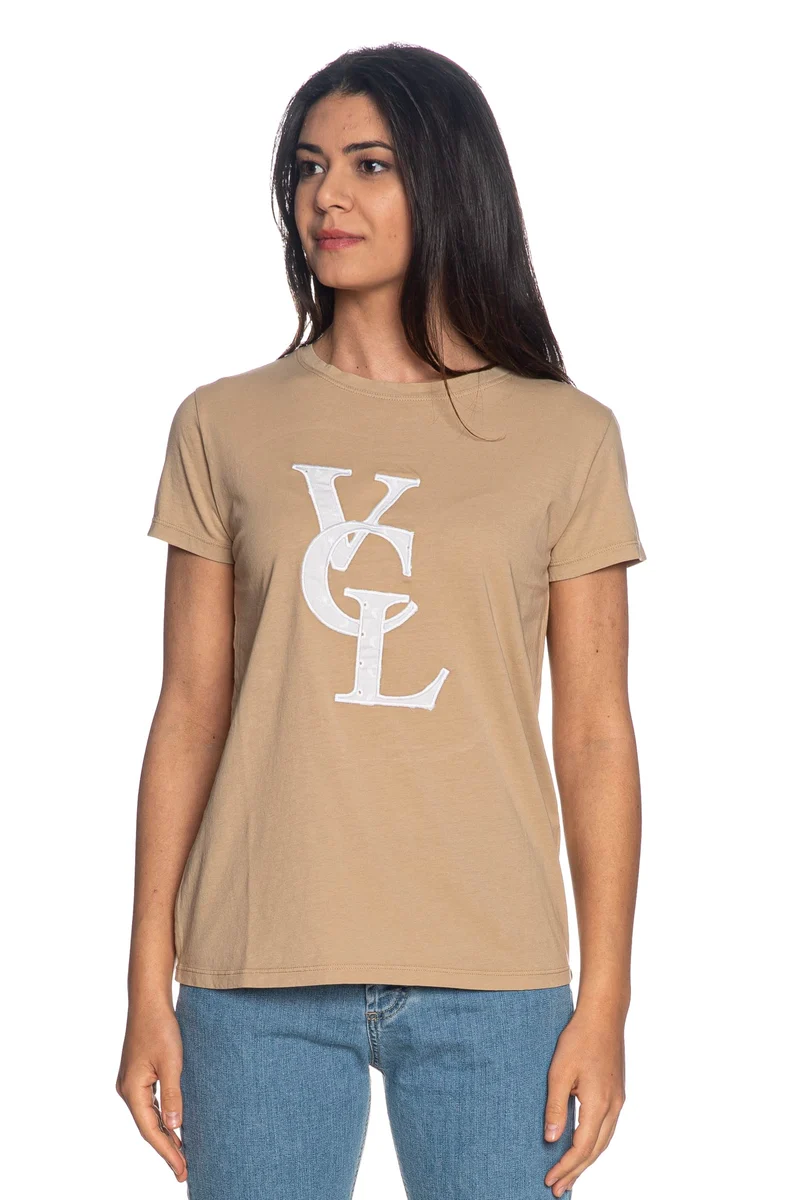 T Shirt Vicolo Vcl Da Donna Sabbia