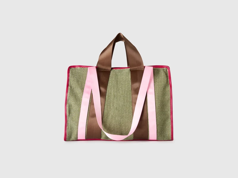 Maxi tote bag in rafia