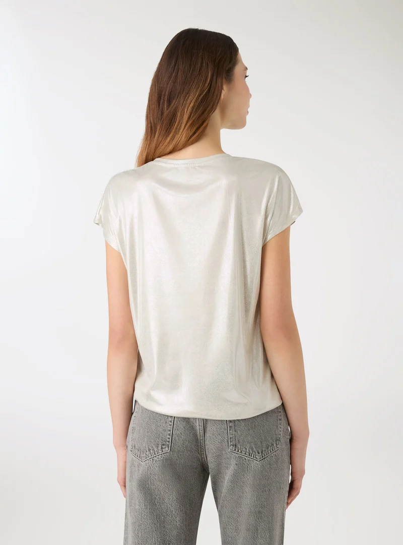 T-shirt ampia effetto luccicante