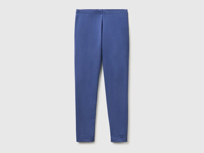 Leggings in cotone stretch con logo