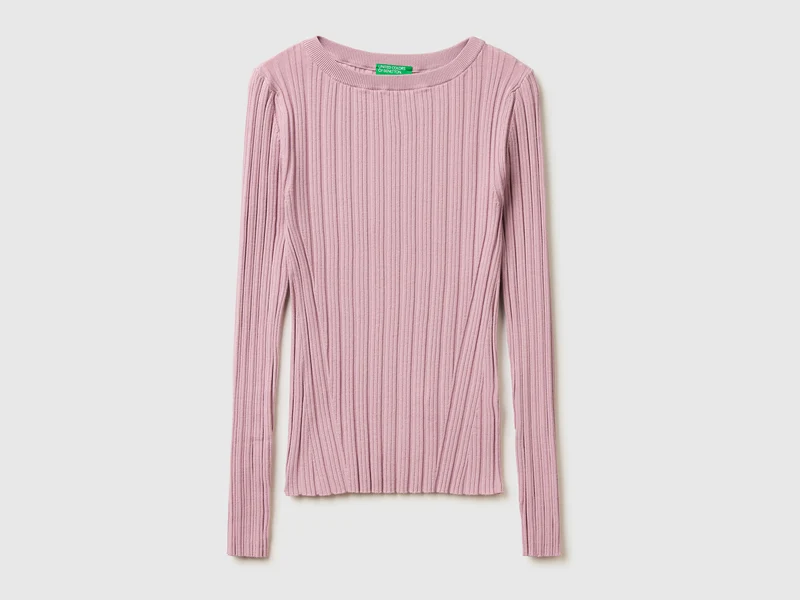 Maglia aderente a costine