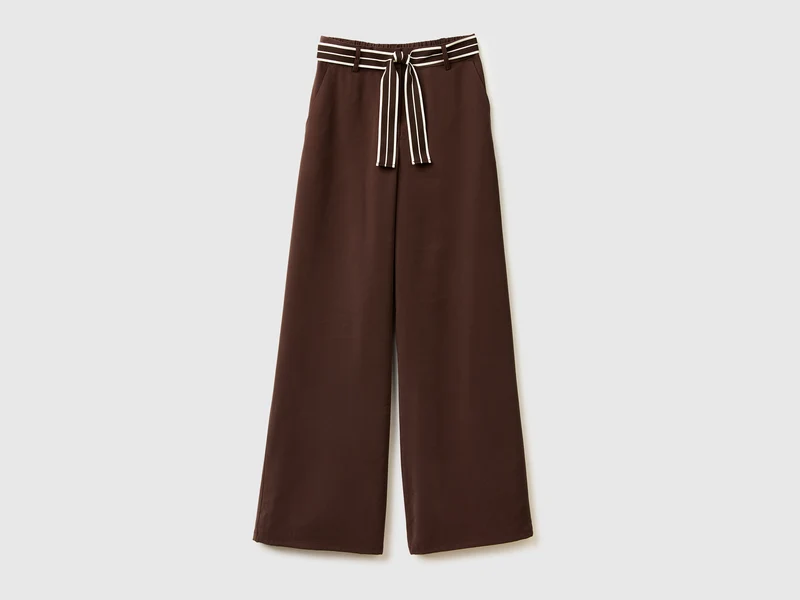 Pantaloni con cintura rigata