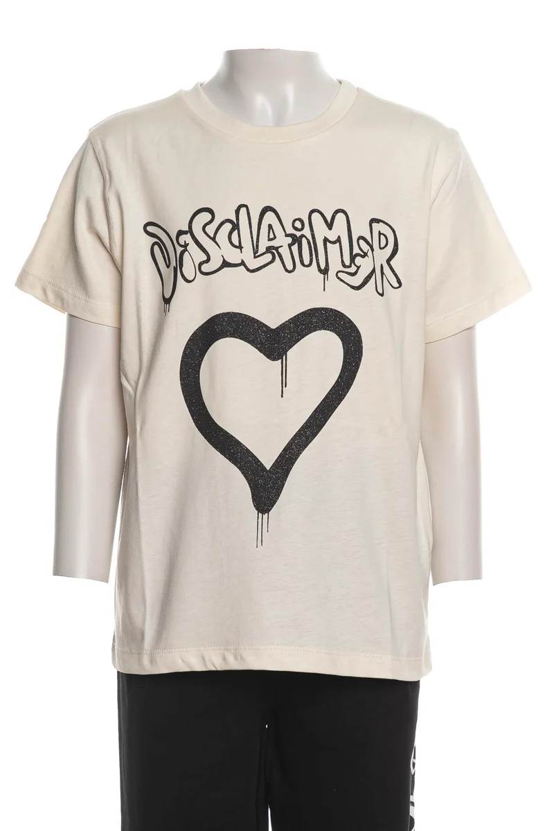 T Shirt Disclaimer Kids Dscl Heart Front Da Bambina Panna
