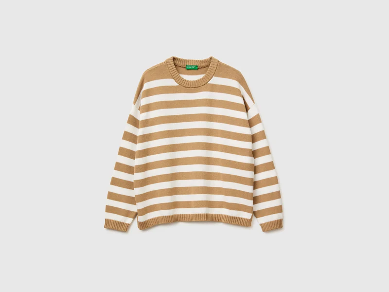 Maglione a righe in cotone tricot