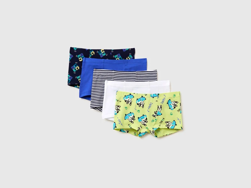 Cinque boxer in cotone elasticizzato