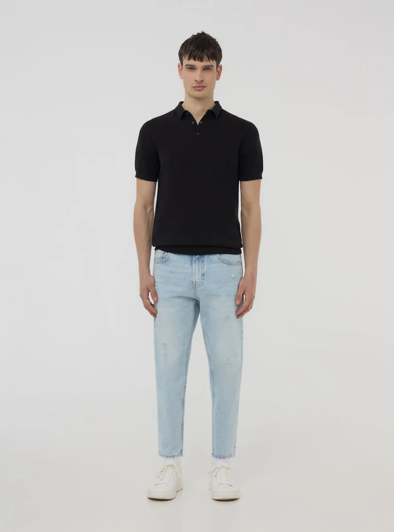 Polo in maglia tinta unita