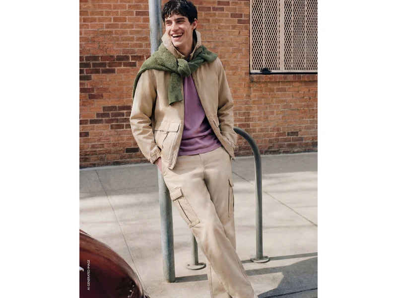 Pantaloni cargo in cotone délavé
