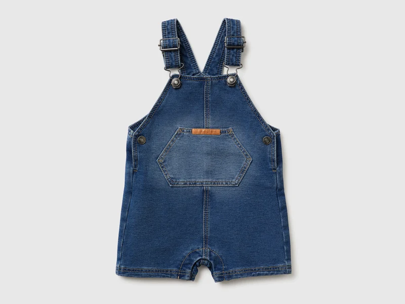 Salopette in felpa effetto denim