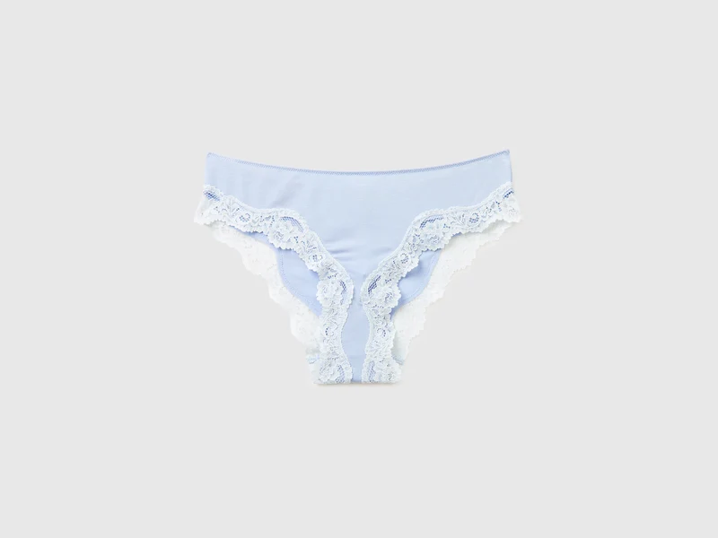 Slip classico in misto seta con pizzo