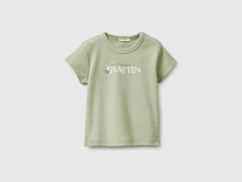Maglietta stampa logo in cotone bio